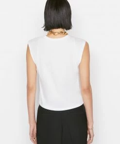 Frame-denim Le High Rise Muscle Tee -- Blanc