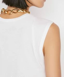 Frame-denim Le High Rise Muscle Tee -- Blanc