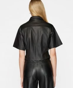 New π Frame-denim π© Women Leather Safari π Shirt -- Noir β¨ 13 Frame-denim Women Leather Safari Shirt -- Noir