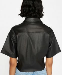 New π Frame-denim π© Women Leather Safari π Shirt -- Noir β¨ 12 Frame-denim Women Leather Safari Shirt -- Noir