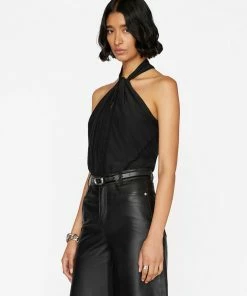 Cheapest π Frame-denim Lace Inset Sleeveless Top -- Noir β 9 Frame-denim Lace Inset Sleeveless Top -- Noir