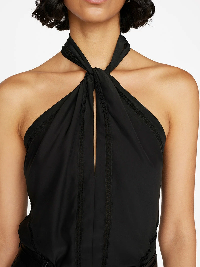 Cheapest π Frame-denim Lace Inset Sleeveless Top -- Noir β 3 Frame-denim Lace Inset Sleeveless Top -- Noir