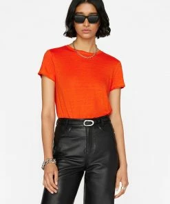 Frame-denim Easy True Tee -- Mandarin