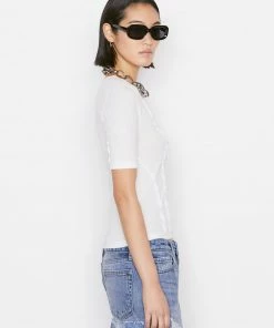 Frame-denim Women Reverse Seam Tee -- Blanc
