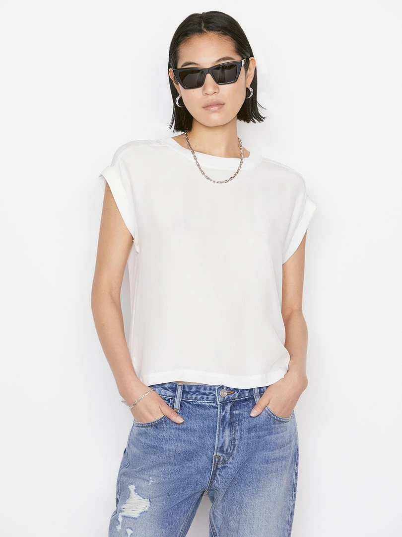 Promo ๐ Frame-denim Washable Silk Oversized Tee -- Off White ๐ฉ Women โญ 1 Frame-denim Washable Silk Oversized Tee -- Off White Women