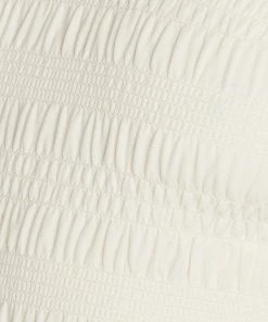 Frame-denim Smocked Long Sleeve Knit Top -- Bone