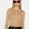 Frame-denim Refined Polo Sweater -- Taupe Women