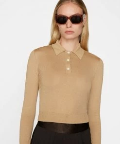 Frame-denim Refined Polo Sweater -- Taupe Women