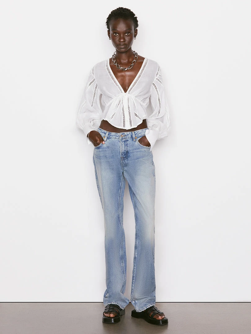 Coupon π Frame-denim π© Women Inset Lace Empire Blouse -- Blanc π 2 Frame-denim Women Inset Lace Empire Blouse -- Blanc