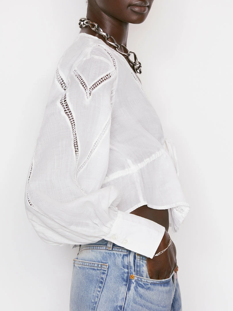 Coupon π Frame-denim π© Women Inset Lace Empire Blouse -- Blanc π 7 Frame-denim Women Inset Lace Empire Blouse -- Blanc