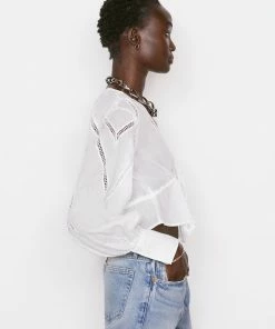 Coupon π Frame-denim π© Women Inset Lace Empire Blouse -- Blanc π 9 Frame-denim Women Inset Lace Empire Blouse -- Blanc