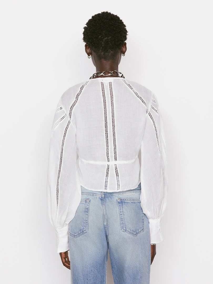 Coupon π Frame-denim π© Women Inset Lace Empire Blouse -- Blanc π 6 Frame-denim Women Inset Lace Empire Blouse -- Blanc