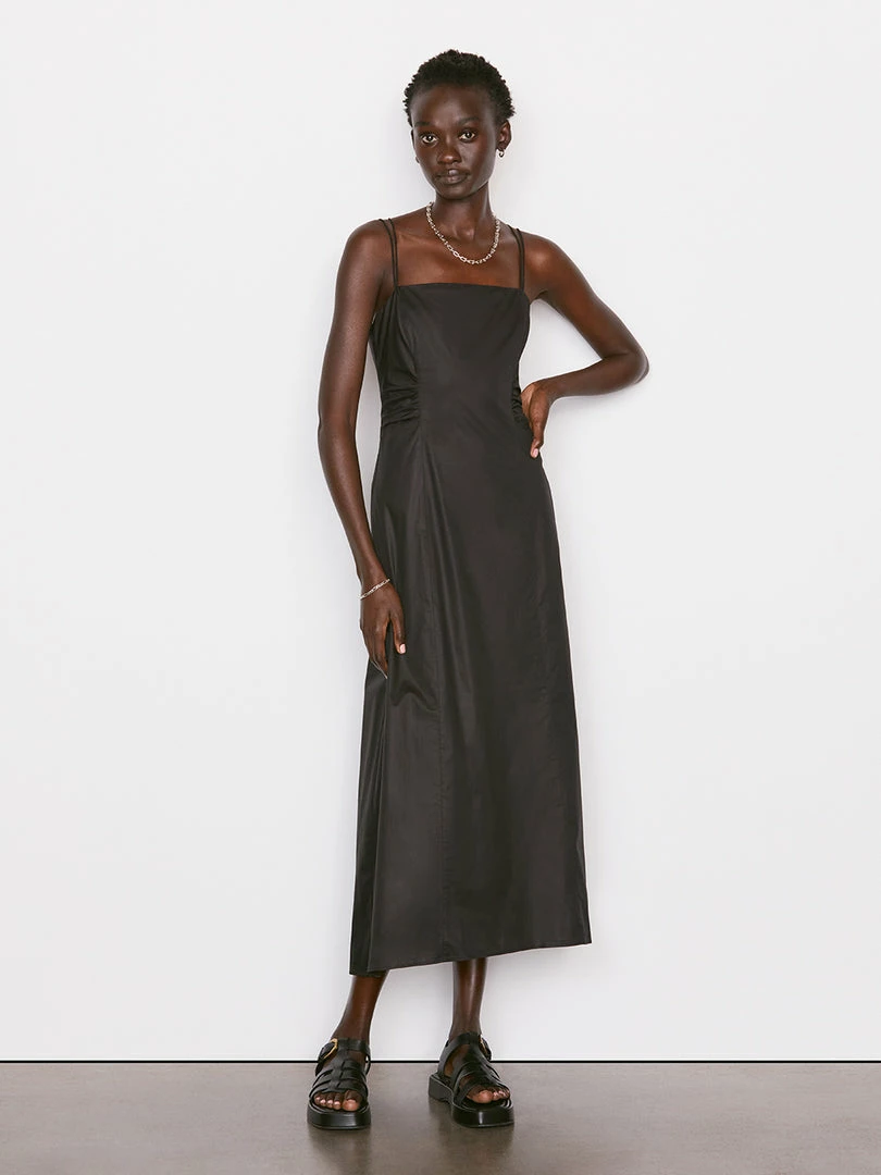 Flash Sale β€οΈ Frame-denim Tie Back Midi π Dress -- Noir π© Women π 1 Frame-denim Tie Back Midi Dress -- Noir Women