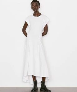 Frame-denim Fitted Flare Dress -- Blanc Women