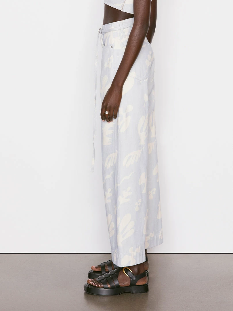 Flash Sale β¨ Frame-denim π© Women High Rise Baggy Pant -- Tropical Chambray Abstract π― 4 Frame-denim Women High Rise Baggy Pant -- Tropical Chambray Abstract