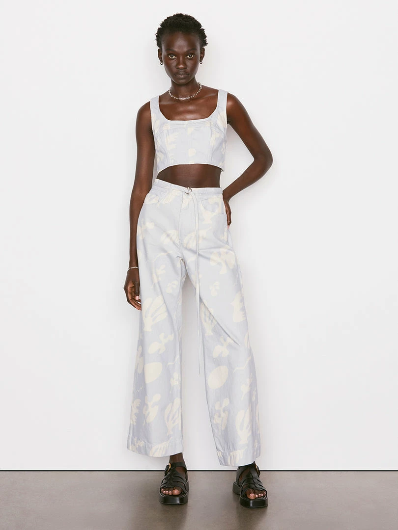 Flash Sale β¨ Frame-denim π© Women High Rise Baggy Pant -- Tropical Chambray Abstract π― 2 Frame-denim Women High Rise Baggy Pant -- Tropical Chambray Abstract