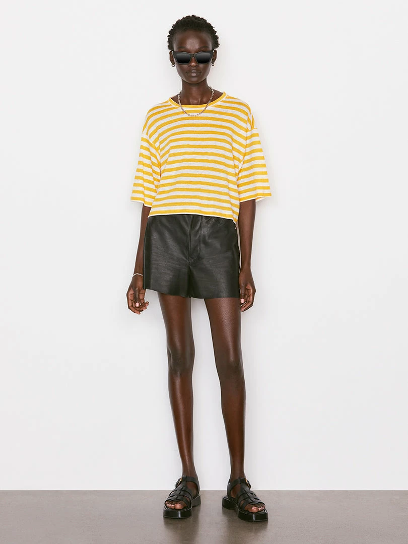 Cheapest β¨ Frame-denim Striped Boxy Crop Tee -- Kumquat Multi π₯ 2 Frame-denim Striped Boxy Crop Tee -- Kumquat Multi