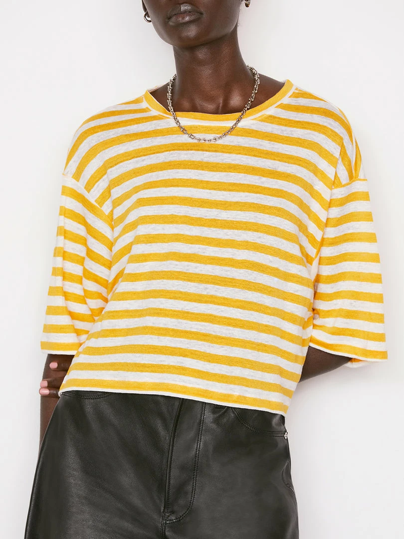 Cheapest β¨ Frame-denim Striped Boxy Crop Tee -- Kumquat Multi π₯ 3 Frame-denim Striped Boxy Crop Tee -- Kumquat Multi