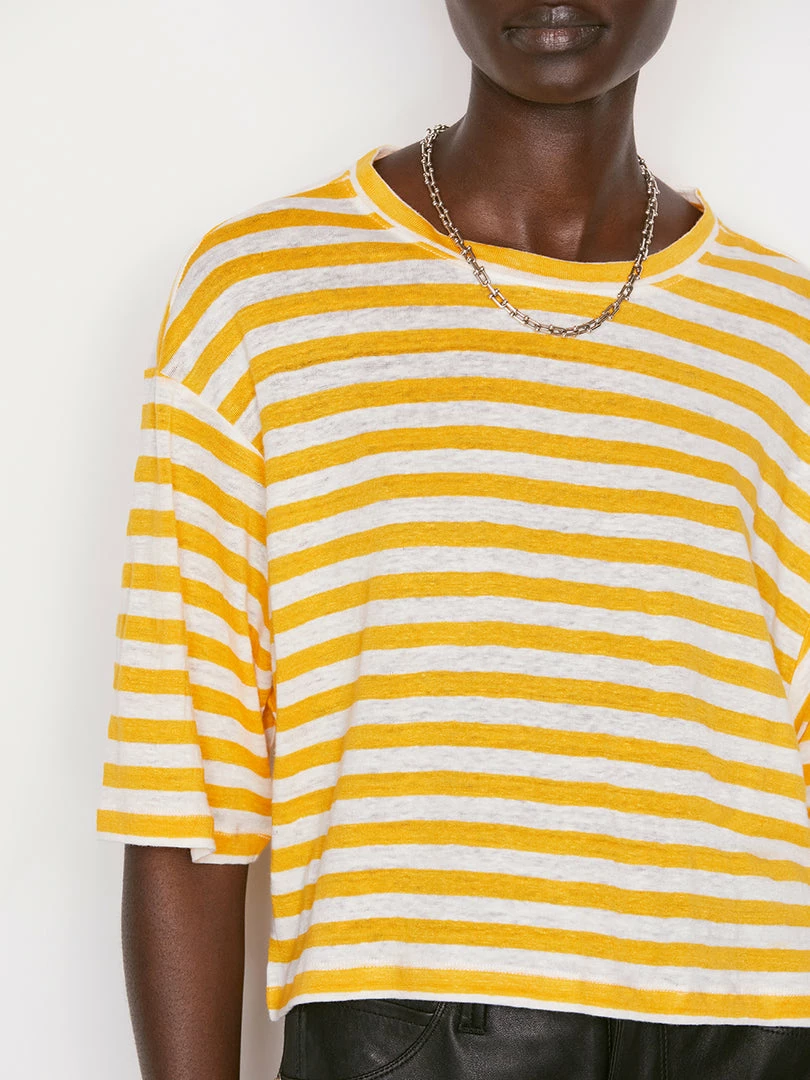 Cheapest β¨ Frame-denim Striped Boxy Crop Tee -- Kumquat Multi π₯ 4 Frame-denim Striped Boxy Crop Tee -- Kumquat Multi