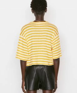 Cheapest β¨ Frame-denim Striped Boxy Crop Tee -- Kumquat Multi π₯ 13 Frame-denim Striped Boxy Crop Tee -- Kumquat Multi