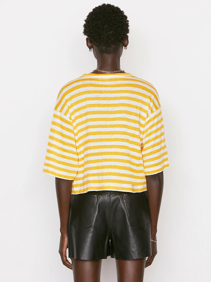 Cheapest β¨ Frame-denim Striped Boxy Crop Tee -- Kumquat Multi π₯ 7 Frame-denim Striped Boxy Crop Tee -- Kumquat Multi