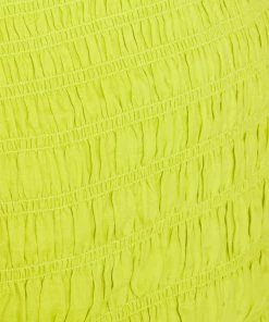 Frame-denim Smocked Shirt Dress -- Flash Lime Women