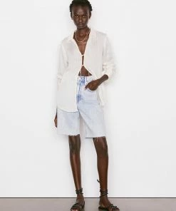 Frame-denim High Rise Bermuda -- Whisper Women