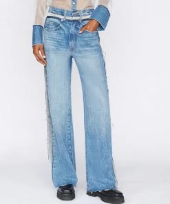 Frame-denim Atelier Sheer Insert Jean -- Azul Women