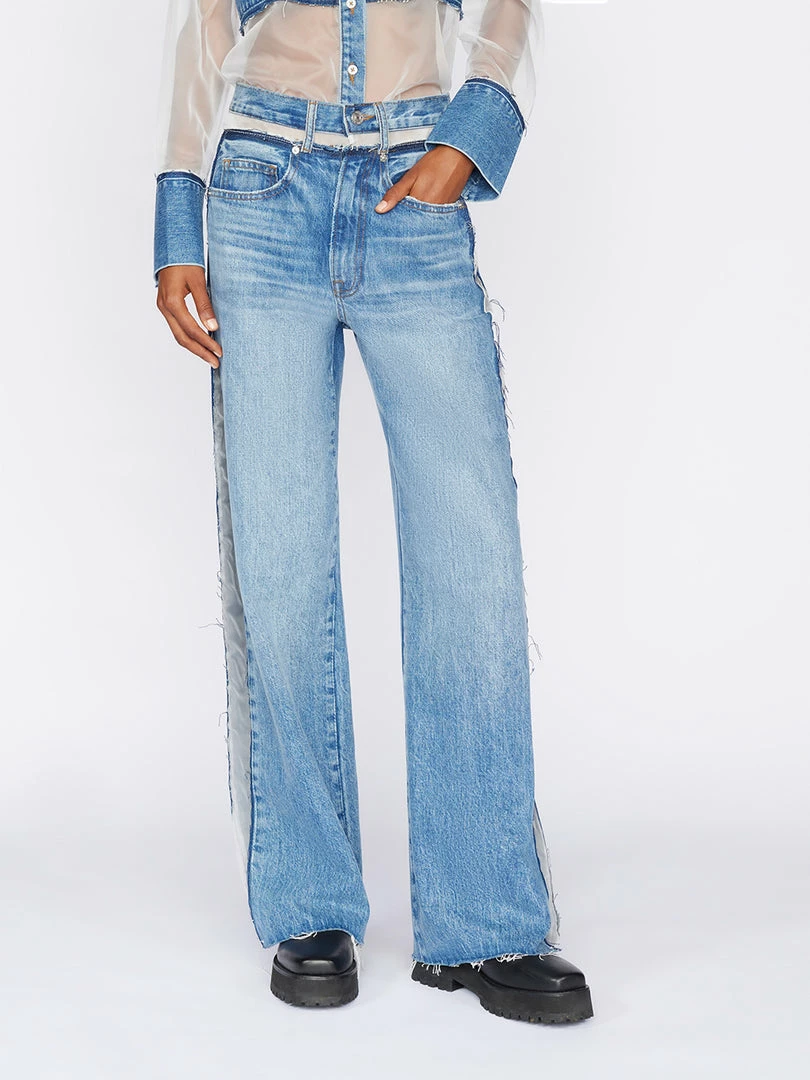 Cheapest βοΈ Frame-denim Atelier Sheer Insert Jean -- Azul π© Women β 1 Frame-denim Atelier Sheer Insert Jean -- Azul Women