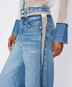 Cheapest βοΈ Frame-denim Atelier Sheer Insert Jean -- Azul π© Women β 9 Frame-denim Atelier Sheer Insert Jean -- Azul Women
