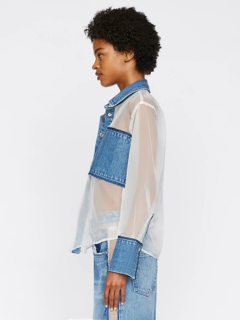 Wholesale β¨ Frame-denim Atelier Sheer Insert π Shirt -- Azul π© Women π 4 Frame-denim Atelier Sheer Insert Shirt -- Azul Women