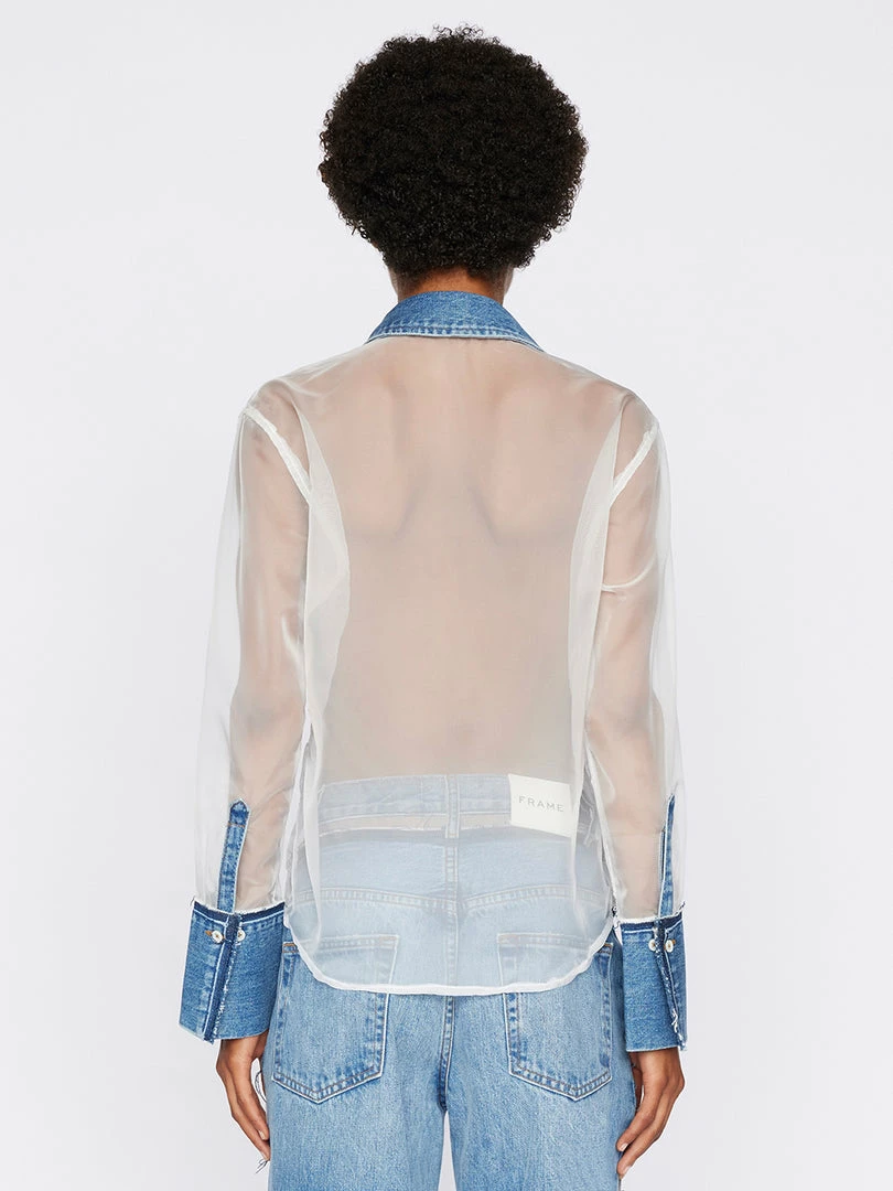 Wholesale β¨ Frame-denim Atelier Sheer Insert π Shirt -- Azul π© Women π 6 Frame-denim Atelier Sheer Insert Shirt -- Azul Women
