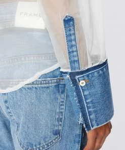 Wholesale β¨ Frame-denim Atelier Sheer Insert π Shirt -- Azul π© Women π 10 Frame-denim Atelier Sheer Insert Shirt -- Azul Women