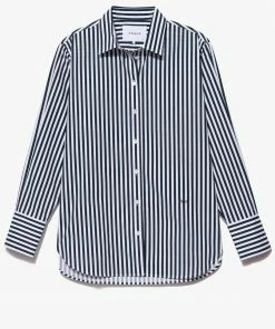 Frame-denim Women Ilona Oversized Shirt -- Navy Multi