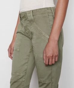 Frame-denim Women Banded Bottom Trapunto Moto Pant -- Washed Aloe