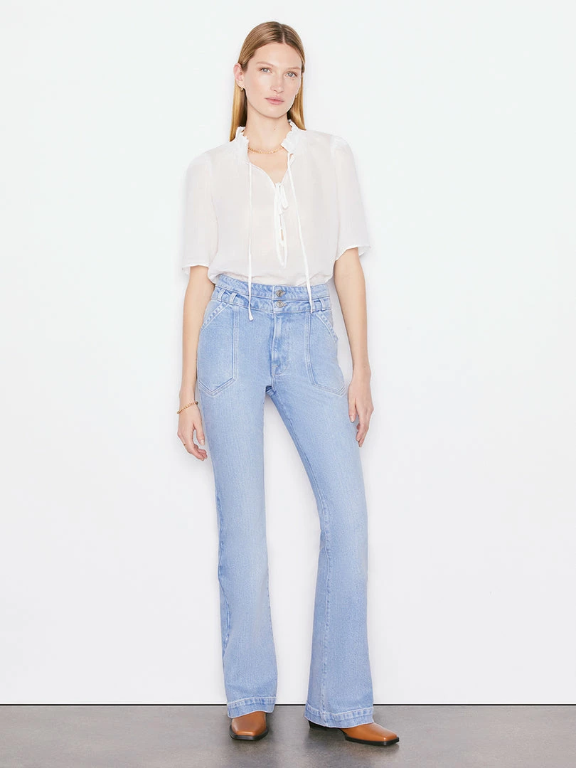 Best Pirce π Frame-denim Double Button Flare -- Caye 𧨠2 Frame-denim Double Button Flare -- Caye