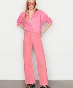 Frame-denim Women High Rise Baggy Pant -- Hot Pink