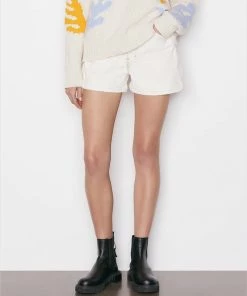 Frame-denim High Rise Cuffed Short -- Ecru Women