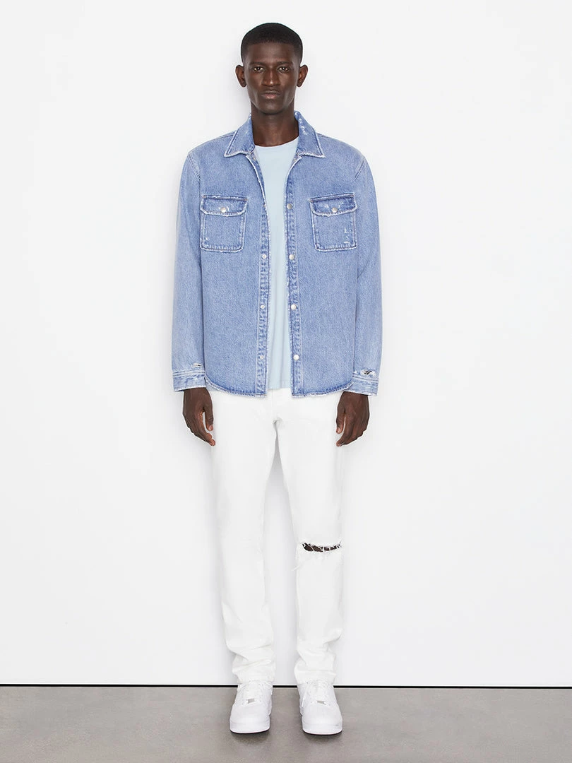 Brand new β Frame-denim Men Denim π Shirt Jacket -- Indigo Shred π 2 Frame-denim Men Denim Shirt Jacket -- Indigo Shred