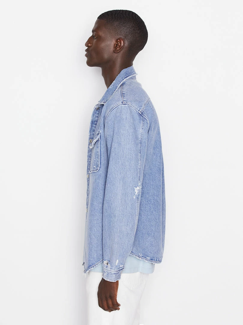 Brand new β Frame-denim Men Denim π Shirt Jacket -- Indigo Shred π 4 Frame-denim Men Denim Shirt Jacket -- Indigo Shred
