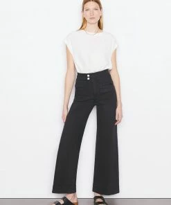 Frame-denim Women Le Hardy Wide Leg -- Film Noir