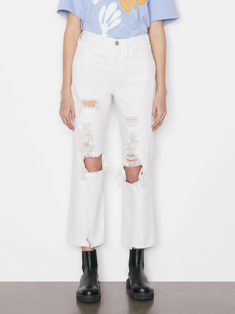 New π₯ Frame-denim π© Women Le Jane Crop Mini Slit -- Rumpled Blanc Destruct 𧨠1 Frame-denim Women Le Jane Crop Mini Slit -- Rumpled Blanc Destruct