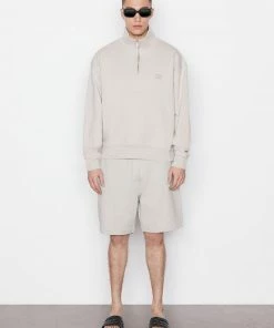 Frame-denim Zip Up Sweatshirt -- Grey Green