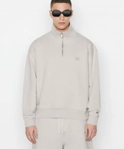 Frame-denim Zip Up Sweatshirt -- Grey Green