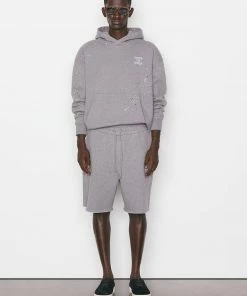 Frame-denim Logo Splash Paint Sweatshort -- Grey Melange