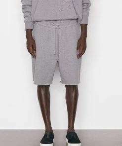 Frame-denim Logo Splash Paint Sweatshort -- Grey Melange