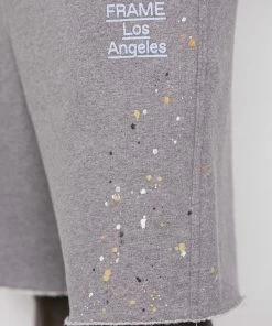 New π Frame-denim Logo Splash Paint Sweatshort -- Grey Melange π 14 Frame-denim Logo Splash Paint Sweatshort -- Grey Melange