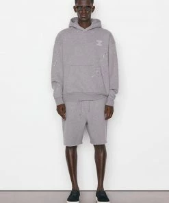 Frame-denim Men Logo Splash Paint Sweatshirt -- Grey Melange