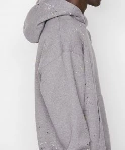 Frame-denim Men Logo Splash Paint Sweatshirt -- Grey Melange