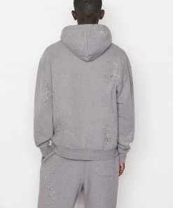 Frame-denim Men Logo Splash Paint Sweatshirt -- Grey Melange